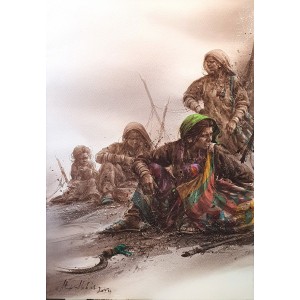 Ali Abbas, 15 x 22 inch, Watercolor on Paper, Figurative Painting-AC-AAB-296